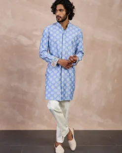 Persian Violet Kairos Front Open Degut Nehru Jacket Set