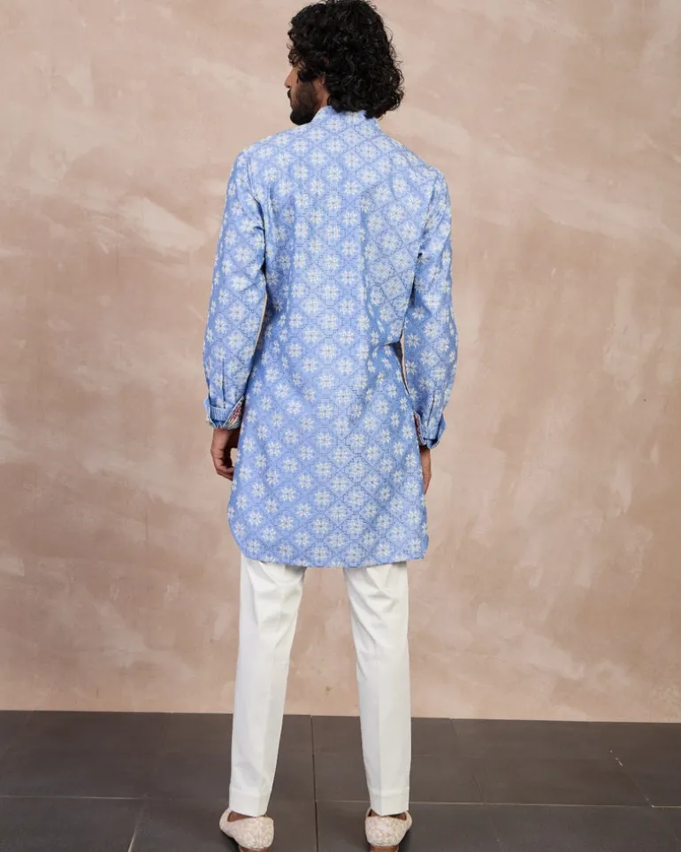 Persian Violet Kairos Front Open Degut Nehru Jacket Set