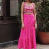 Pink Bandhani Skirt Set
