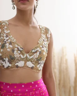 Pink Bandhini Lehenga & Blouse Set