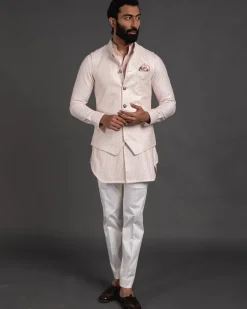 Pink Chanderi Silk Embroidered Kurta Set