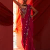 Pink Classic Embroidered Sari Set