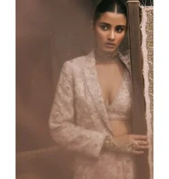 Pink Dori Work Jacket And Sharara Set