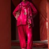 Pink Embroidered Kurta With Cropped Salwar Set