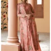 Pink Long Borgia With Wide Leg Pant Set