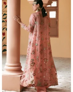 Pink Long Borgia With Wide Leg Pant Set