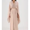 Pink Metallic Structured Cape Set