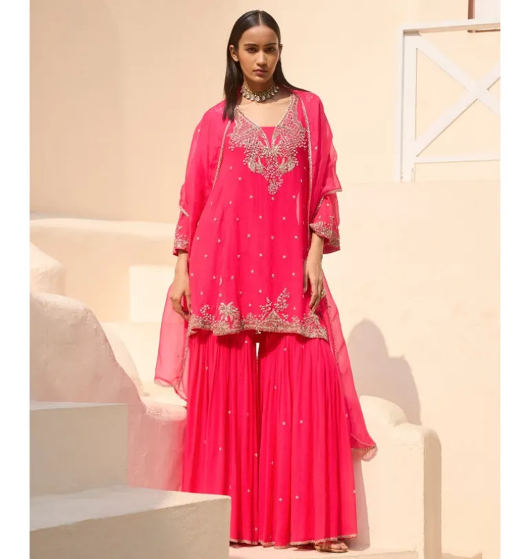 Pink Mirage Sharara Set