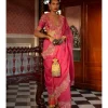 Pink Mughal Cutwork Organza Sari Set