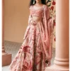 Pink Organza Embroidered Lehenga Set