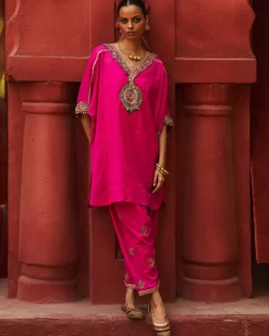 Pink Short Kurta Set