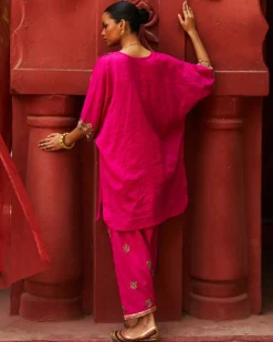 Pink Short Kurta Set