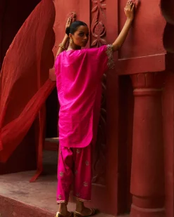 Pink Short Kurta Set