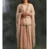 Pink Silk Kurta With Shimmer Sharara