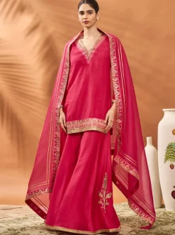 Pink Trikone Sharara Set
