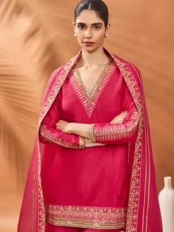 Pink Trikone Sharara Set