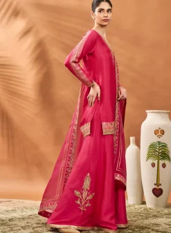 Pink Trikone Sharara Set