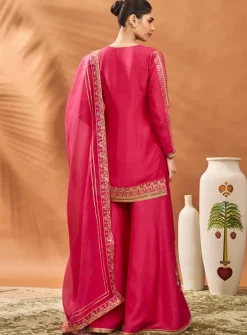 Pink Trikone Sharara Set