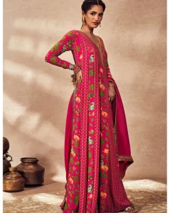 Pink Tropical Rhapsody Anarkali Set