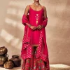 Pink Tropical Rhapsody Sharara Set