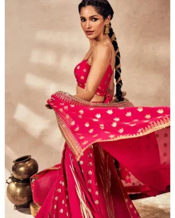 Pink Whispering Lily Lehenga Set