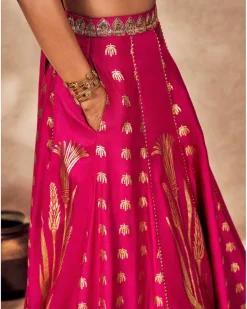 Pink Whispering Lily Lehenga Set