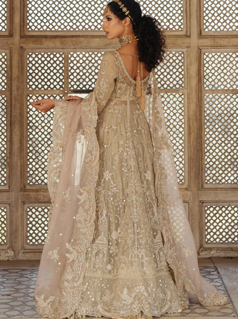 Pishwas Crushed Lehenga Set
