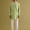 Pistachio Green Dori Embroidered Kurta Set