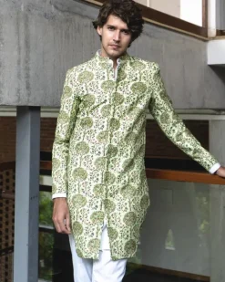 Pistachio Tree Of Life Achkan Set