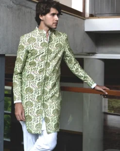 Pistachio Tree Of Life Achkan Set