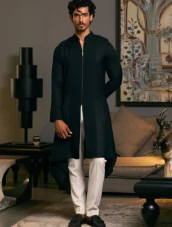 Pitch Black Goe Drape Kurta Set