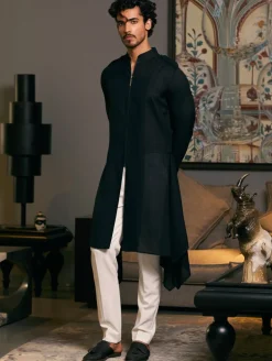 Pitch Black Goe Drape Kurta Set