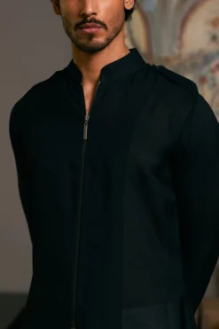 Pitch Black Goe Drape Kurta Set