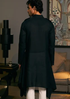 Pitch Black Goe Drape Kurta Set