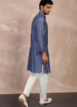 Plain Chanderi Silk Straight Kurta Set
