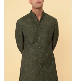 Plant Highlighted Sherwani Set
