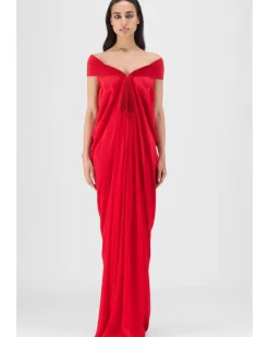 Pleated Cowl Dress