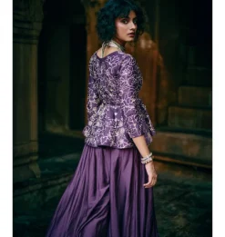 Plum Chiniya Silk Pant Set