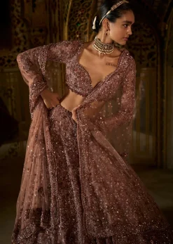 Plum Crystal Lehenga Set