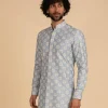 Powder Blue Front Open Kurta Set