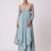 Powder Blue High Low Kurta Set