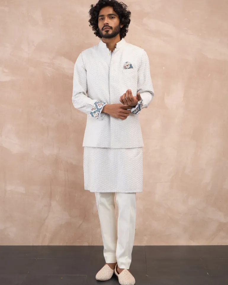 Powder Blue Inara 3.0 Straight Nehru Jacket Set