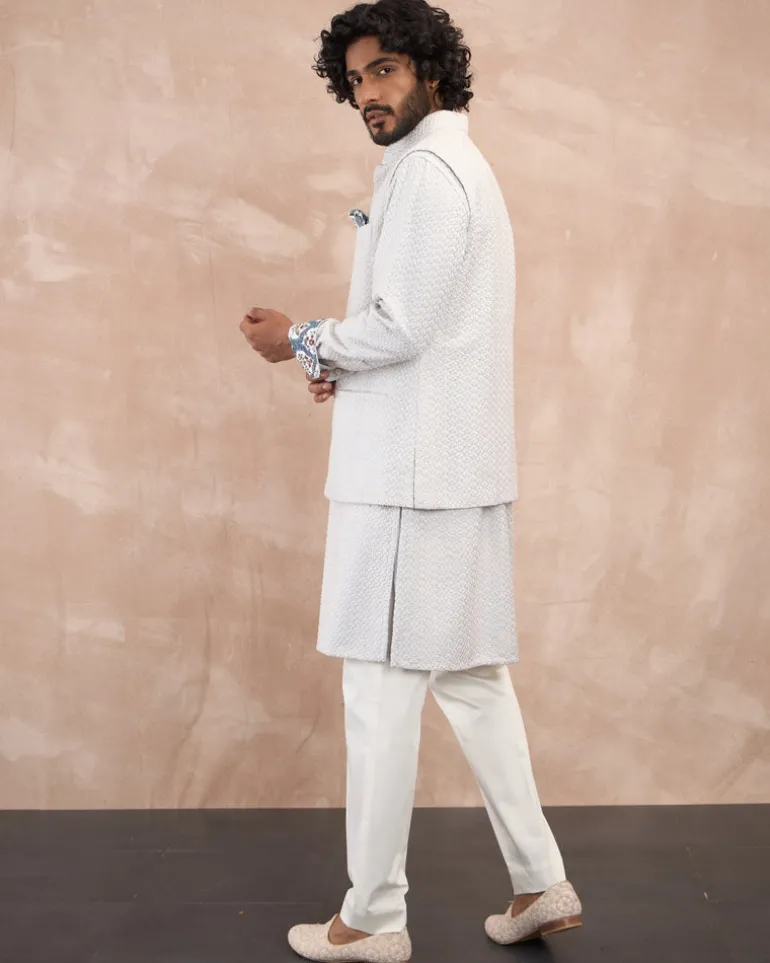 Powder Blue Inara 3.0 Straight Nehru Jacket Set