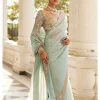 Powder Blue Organza Sari Set