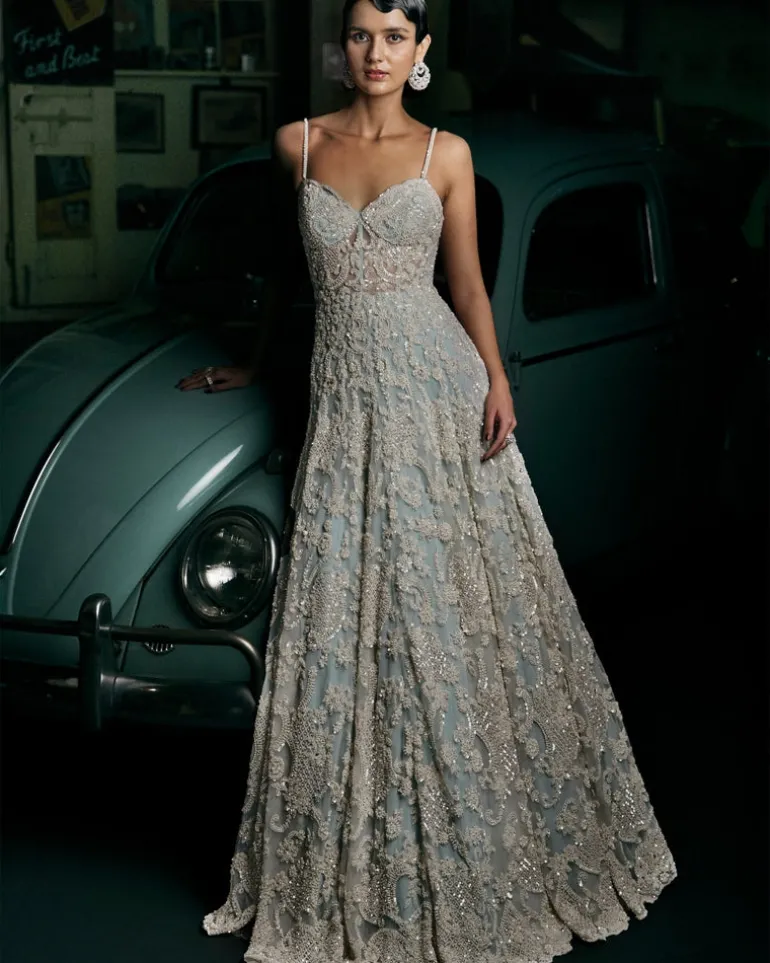 Powder Blue Pearl Gown