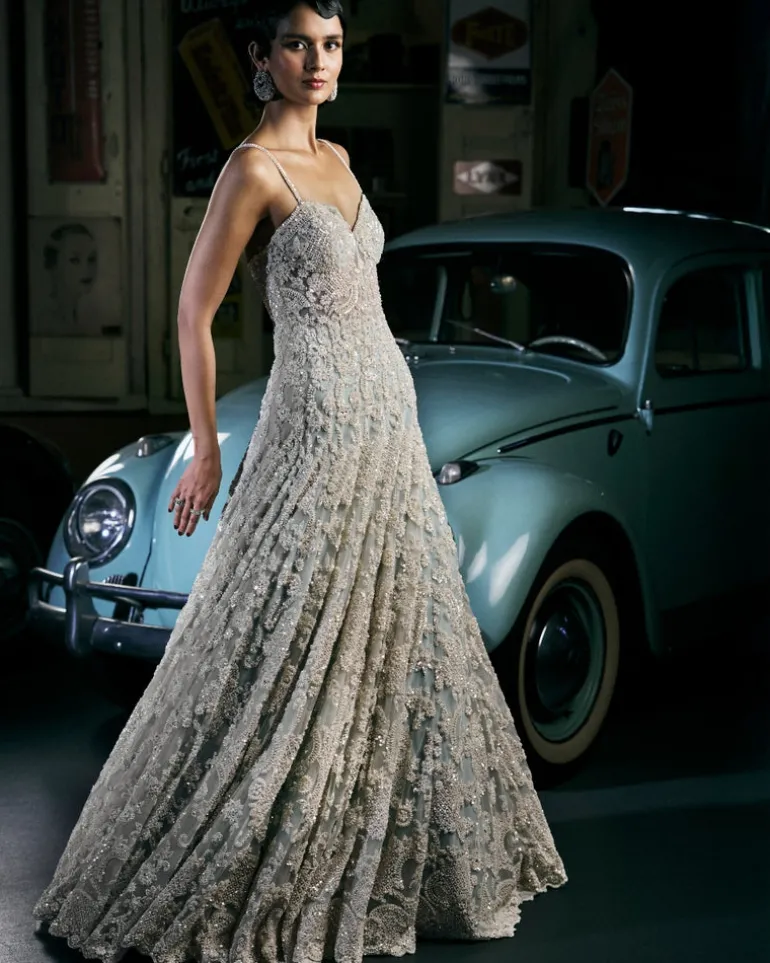 Powder Blue Pearl Gown
