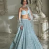 Powder Blue Sequin Lehenga Set
