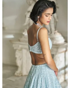 Powder Blue Sequin Lehenga Set