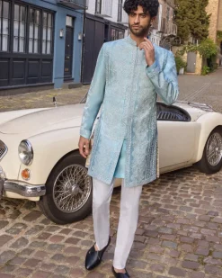Powder Blue Sherwani Set