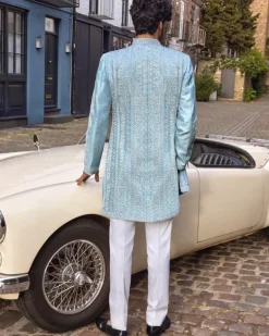 Powder Blue Sherwani Set